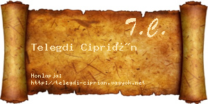 Telegdi Ciprián névjegykártya